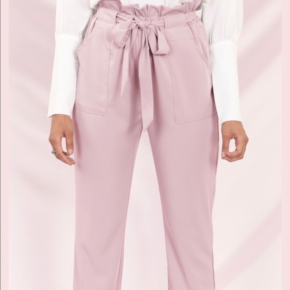 Pink paperbag pants-Size XL - Picture 3 of 7